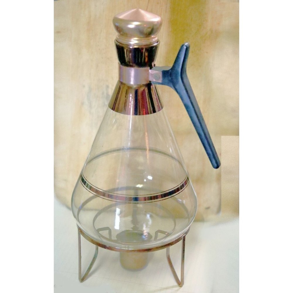 Inland Carafe & Warmer Vintage W/ Box Heat Proof Glass Coffee MCM atomic